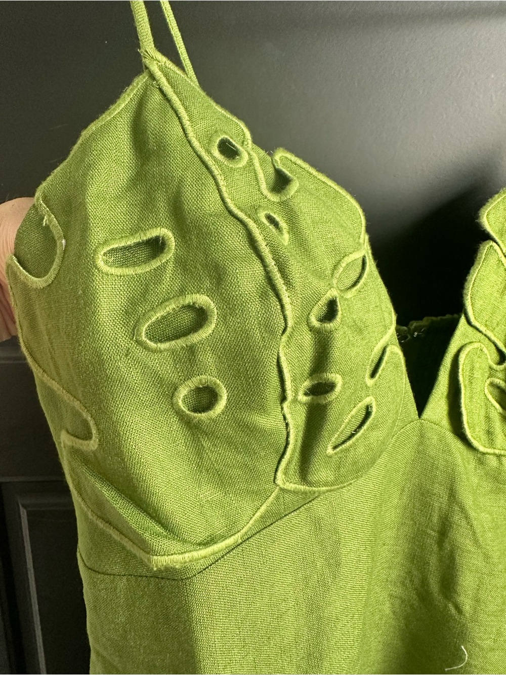 FARM Rio Green Monstera Embroidery Midi Dress - Green - Picture 5 of 8